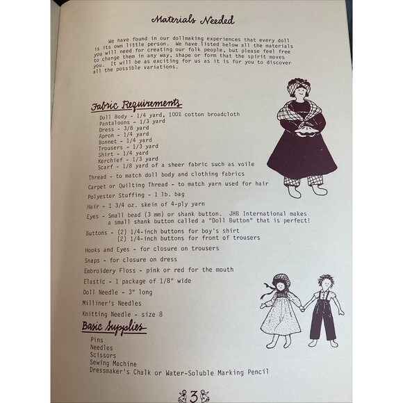 The Doll That Ma Made Paperback Pattern Book 15" Folk Dolls & Clothes Piecemaker - Picture 5 of 16